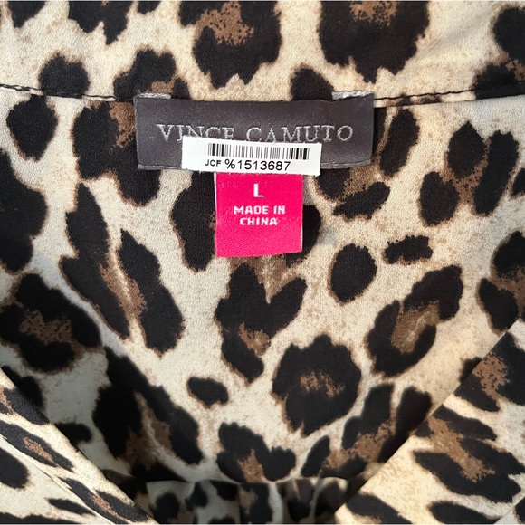 Vince Camuto Cheetah print Size Large Long Sleeve Top - Picture 2 of 3